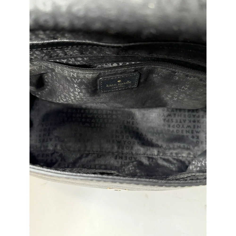 Kate Spade Laurel Way Alisanne Black Leather Satchel Purse Career Adjustable